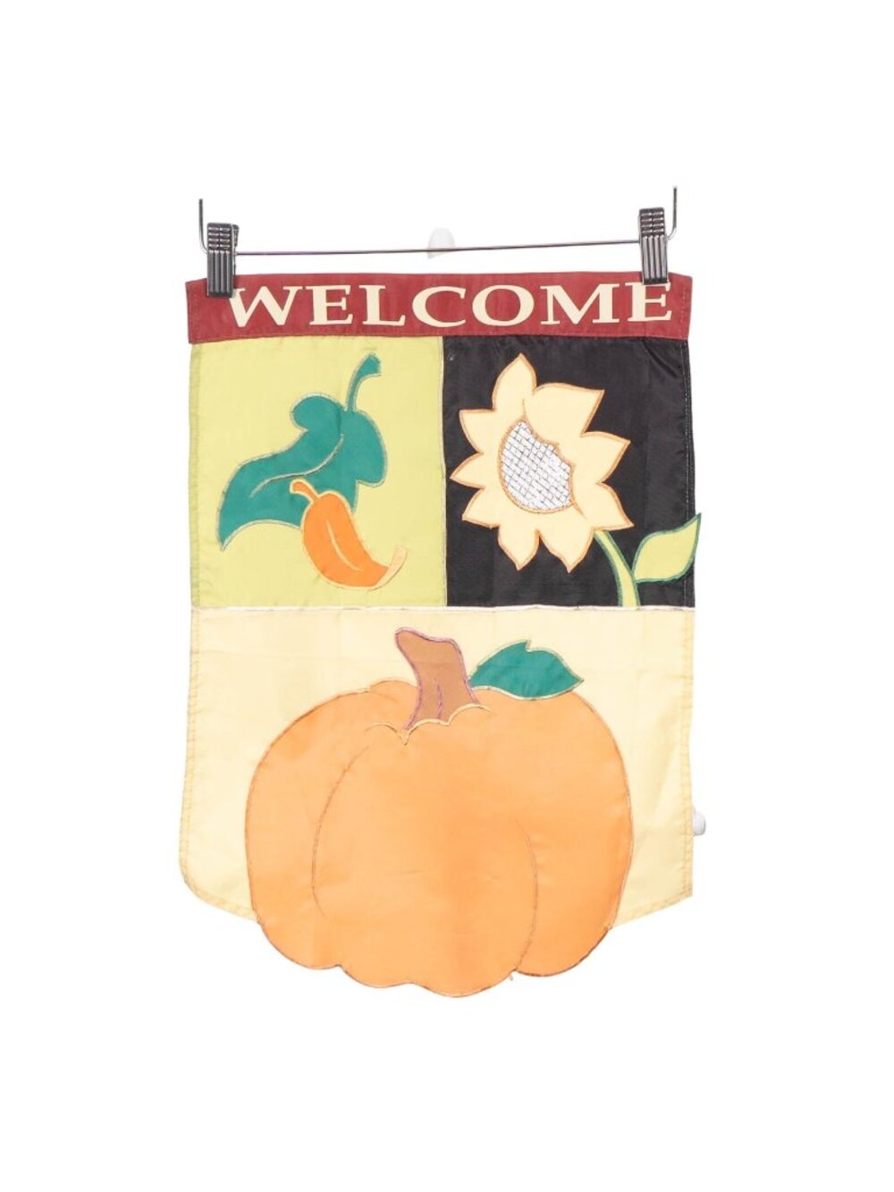 Welcome Fall Autumn Garden Flag 13x18 Pumpkin Sunflower Leaves Hanging Banner